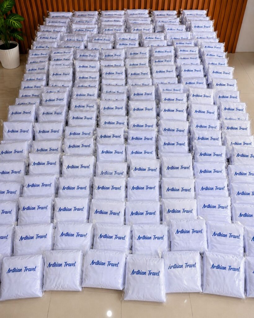 Mukena umroh custom setelah di packing